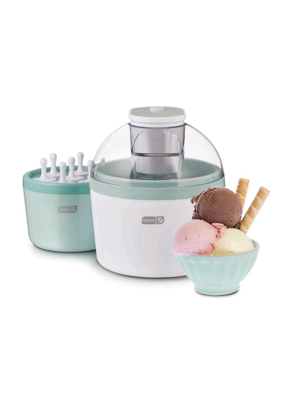 NEW DASH Everyday 2 in 1 Ice Cream Sorbet & Popsicle Machine Green White 1 Quart